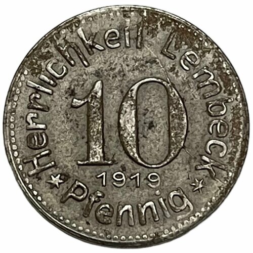 Германия (Веймарская Республика) Лембек 10 пфеннигов 1919 г. (3)