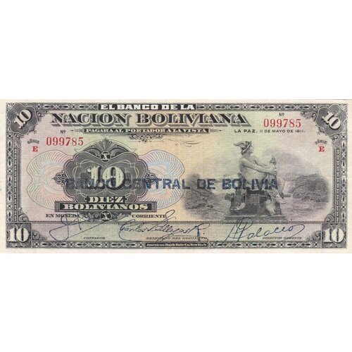 Боливия 10 боливиано 1911 г. клуб нумизмат банкнота 200 боливиано боливии 2018 года