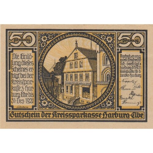 Германия (Веймарская Республика) Харбург 50 пфеннигов 1921 г. (№1) (2)