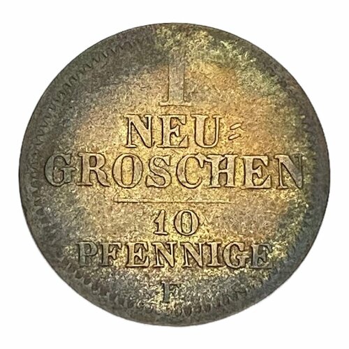 Германия, Саксония 1 новый грош / 10 пфеннигов 1849 г. (F)