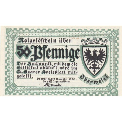 Германия (Веймарская Республика) Обервезель 50 пфеннигов 1921 г.