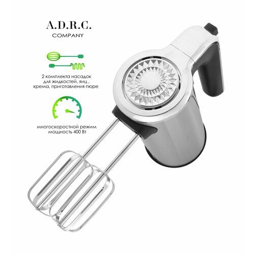 Миксер ручнойпортативныйлегкий электрический взбиватель яиц и крема5 скоростей400ВТ 4 насадки 1776₽