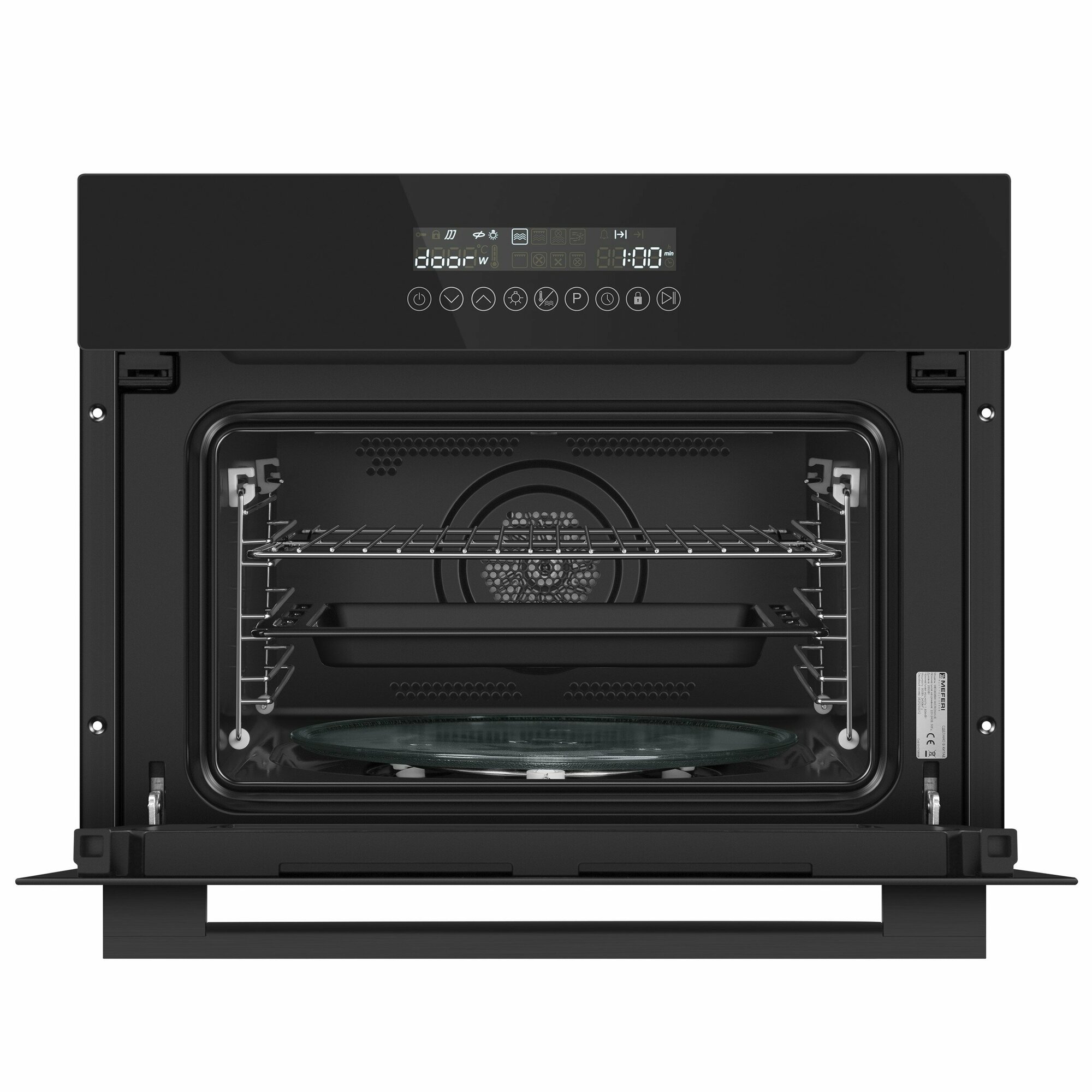 Встраиваемый электрический духовой шкаф MEFERI MEO608BK MICROWAVE с функцией СВЧ - фотография № 4