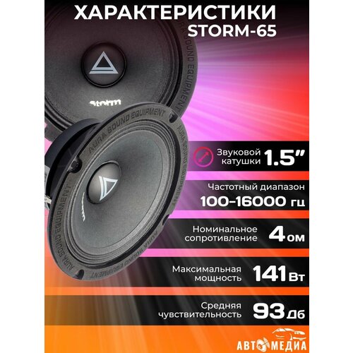 Колонки автомобильные STORM-65 динамики 361000₽