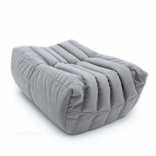фото Пуфик бескаркасный "француз формула" coolbag (90 см, велюр, серый)