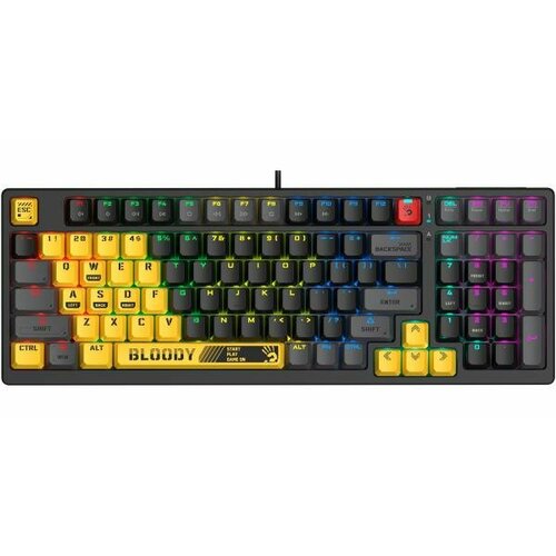 Клавиатура A4Tech Bloody S98 механическая желтыйсерый USB for gamer LED SPORTS LIME 565500₽