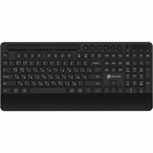 Клавиатура Оклик 865S черный USB беспроводная BTRadio slim Multimedia подставка для запястий 1809339 276000₽