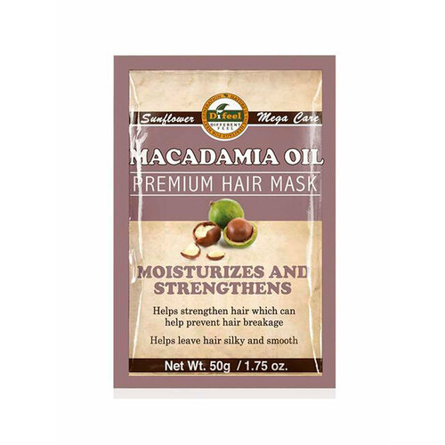 Difeel Macadamia Oil Premium Hair Mask 1.75 oz Packet Премиальная маска д/в с макадамией в саше, 50г
