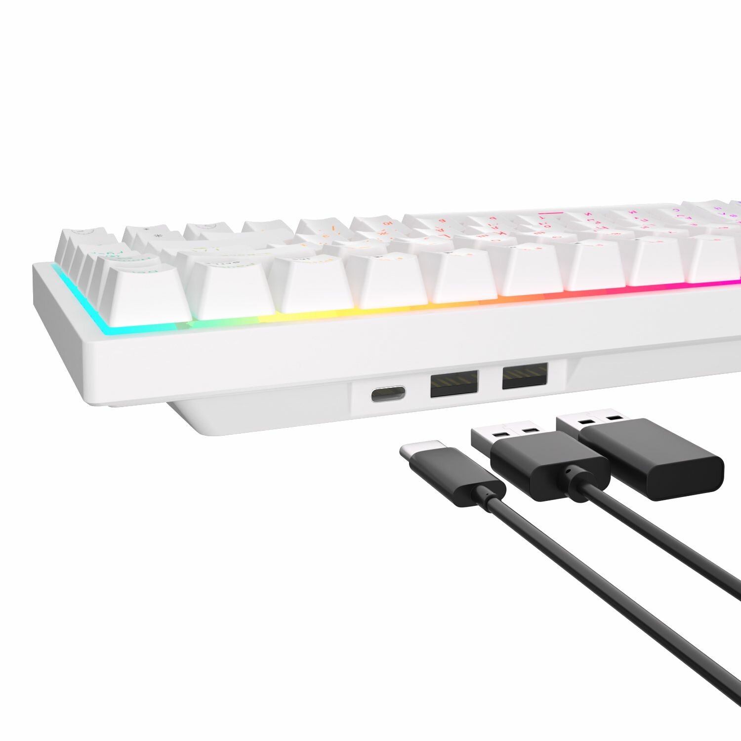Клавиатура Royal Kludge Беспроводная клавиатура Royal Kludge RK84 White (USB/24 GHz/Bluetoth RGB Hot Swap Red switch)