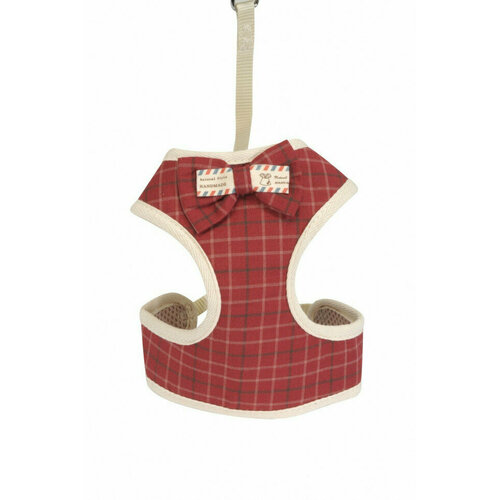 Camon шлейка для собак с поводком "Scottish red" красная, размер M