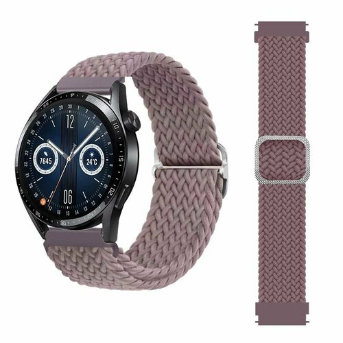 Эластичный тканевый ремешок для умных смарт часов 22 мм Samsung Galaxy Watch Gear Amazfit Huawei Honor Watch Xiaomi Haylou Realme 22mm бледно коричневый