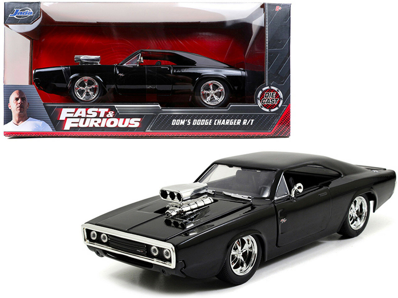 Машина Jada Fast and Furious 1:24 Dom's Dodge Charger R/T Black (Чёрный)