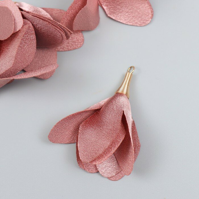 Арт Узор Декор для творчества текстиль "Бутон, цвет пыльной розы" набор 6 шт 6 см