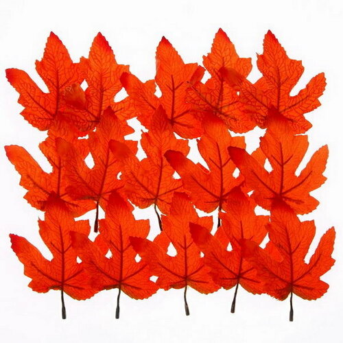 Декор Осенний лист набор 15 шт, размер 1 шт. 9 x 11 x 0.2 см, цвет оранжевый