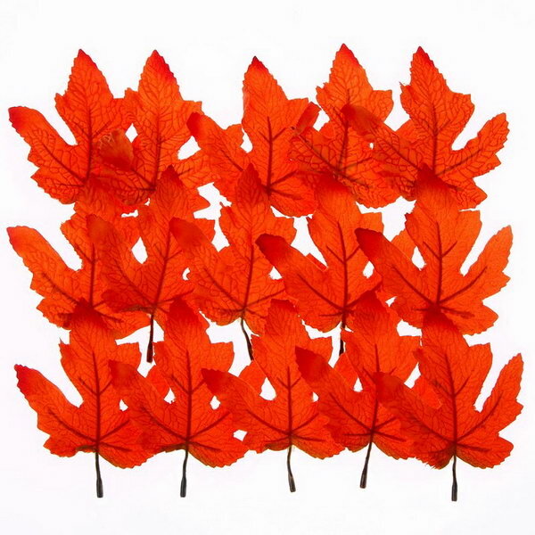 Декор "Осенний лист" набор 15 шт, размер 1 шт. 9 x 11 x 0.2 см, цвет оранжевый