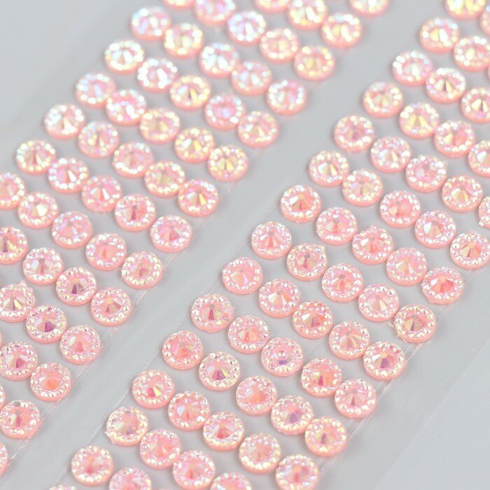 фото Полубусины самоклеющиеся d 5 мм, розовый хамелеон 9632480