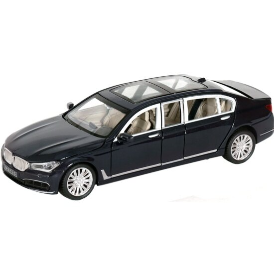 Машина инерционная MX 33441 BMW 760Li Limousine свет и звук синий 1:24