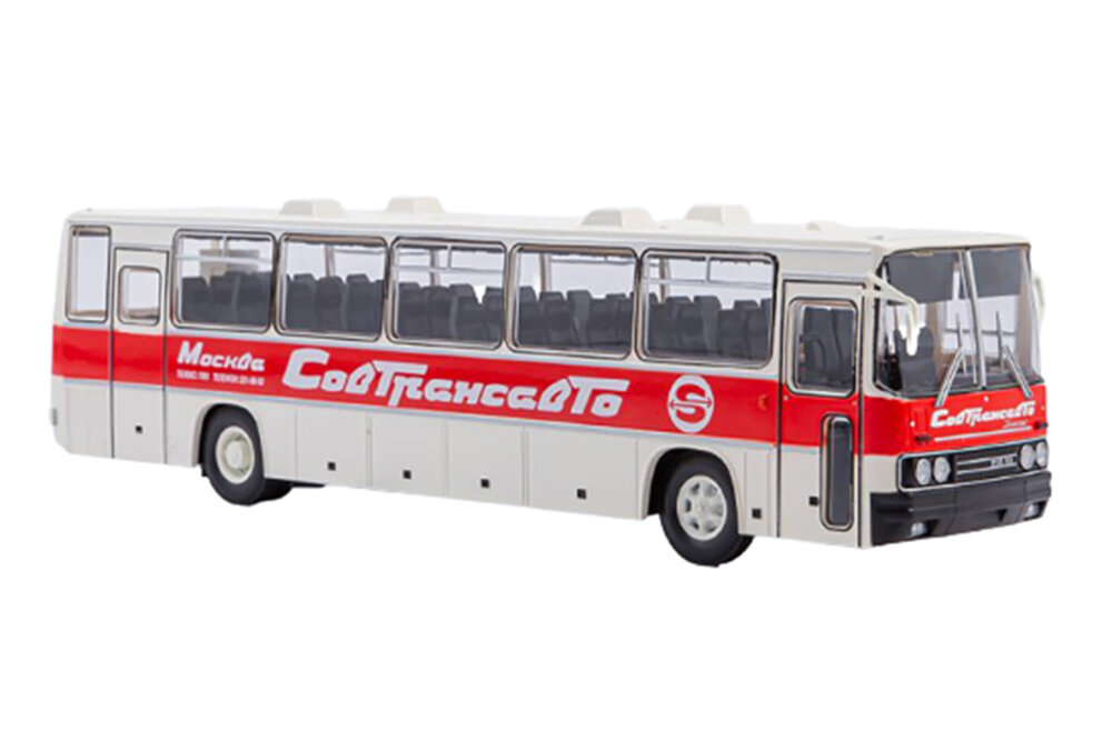 Модель коллекционная SOVA Ikarus sovtransavto 1985 / ИКАРУС-250.59 совтрансавто красно-белый