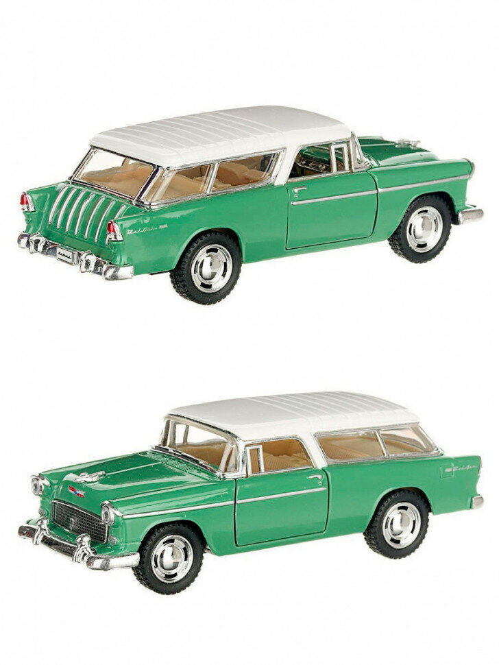 Металлическая машинка Kinsmart 1:40 «1955 Chevy Nomad» инерционная, зелёная KT5331D-1