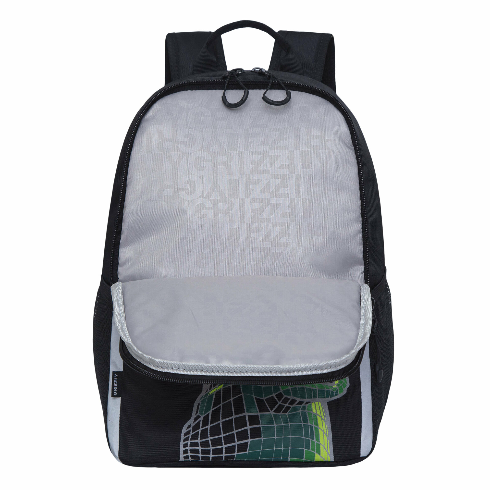 Рюкзак школьный GRIZZLY легкий с жесткой спинкой, двумя отделениями, для мальчика RB-251-1/2