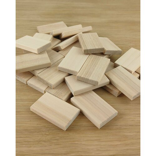 Заготовки для рун, 25х42х6 мм, плашки деревянные из ольхи, 30 шт.
