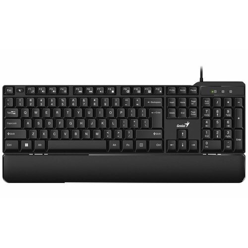 Клавиатура проводная Genius KB-100XP, USB, Wired Classic Keyboard with Palm rest , slepp key, 12 mul клавиатура genius smart kb 102 31300007414