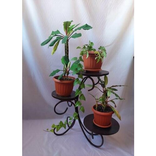 Подставка кованая для цветов на 3 горшка
