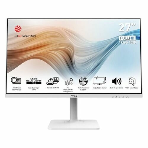 MSI Modern 27" Md272pw белый ips 1920x1080 75Hz 250cd Hdmi DispalyPort USB M/M HAS Pivot [9s6-3pb1 .