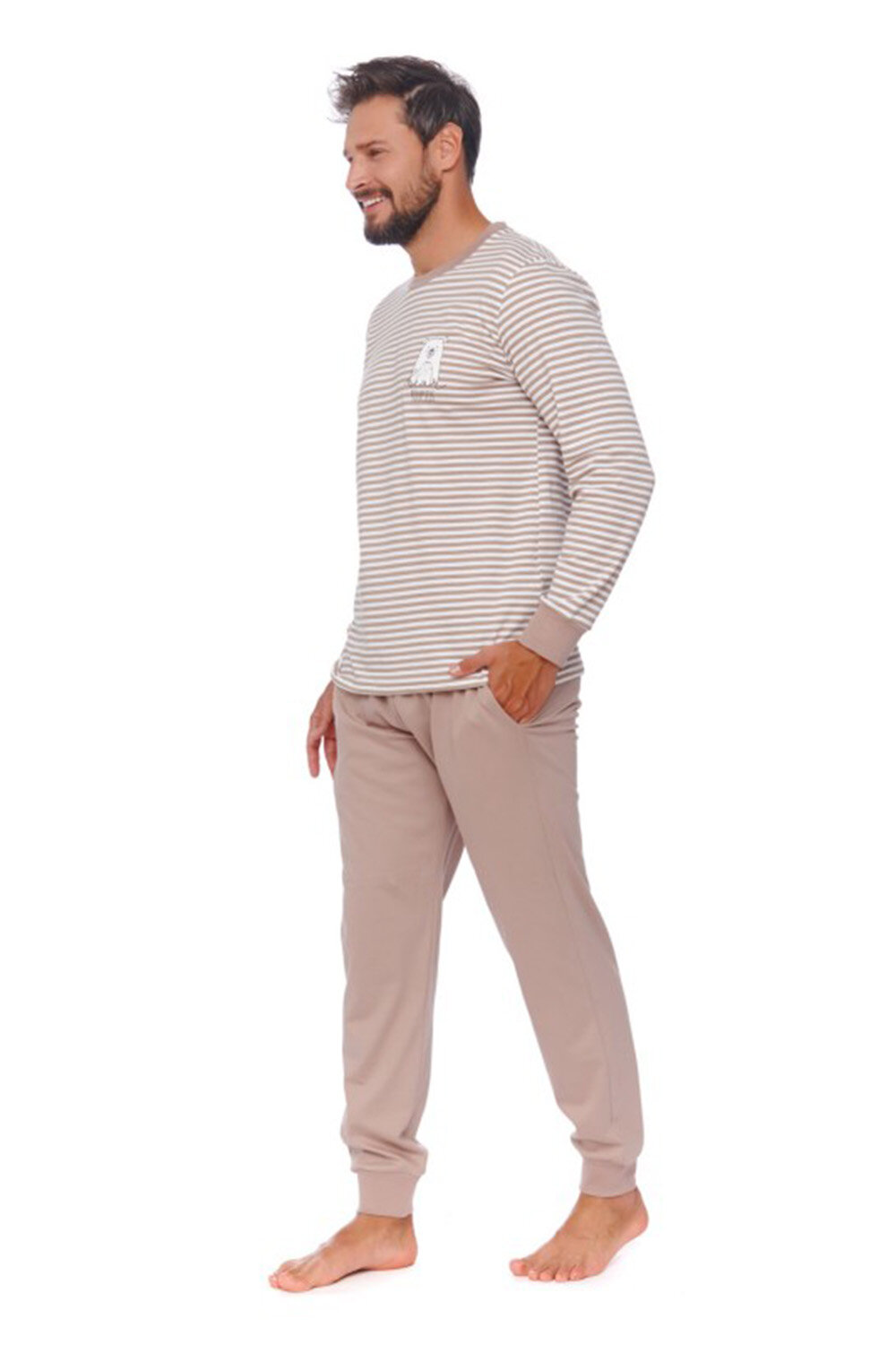 Пижама мужская DOCTOR NAP PMB.4530, лонгслив и брюки, бежевый (Размер: M) - фотография № 2