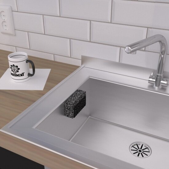 фото Держатель EMBODIMENT для губки и кухонной утвари, крепление без монтажа, черный