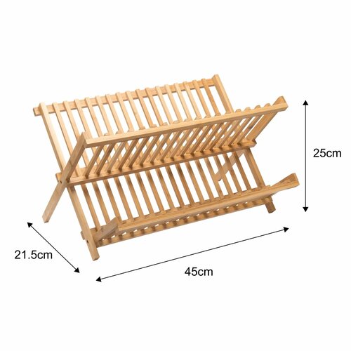 Сушилка для посуды 45x215x25 см двухуровневая бамбук цвет бежевый 2116₽