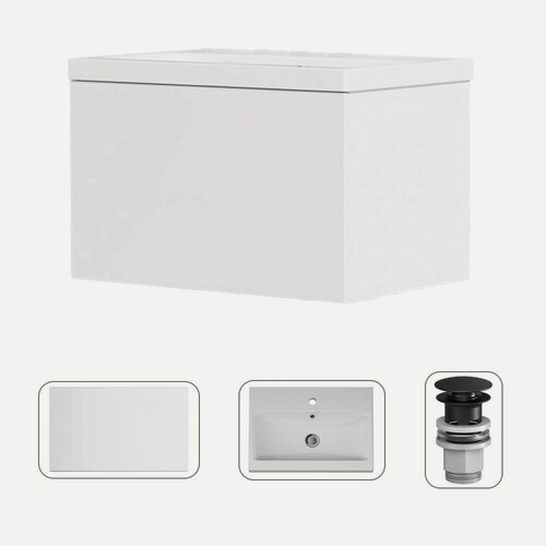 Изображение товара Тумба с раковиной AM.PM Gem, подвесная конструкция, 60х42х41 см, с ящиками