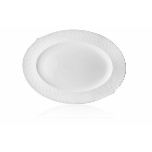 Блюдо овальное Meissen Игра волн, рельеф, белый 35 см