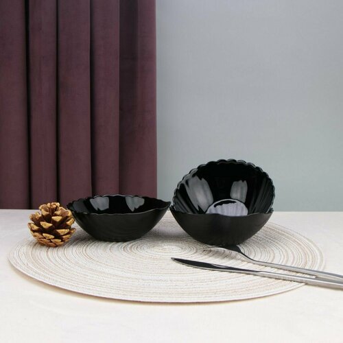 Салатник Arya из опалового стекла 6 Пр Shell Черный 609₽