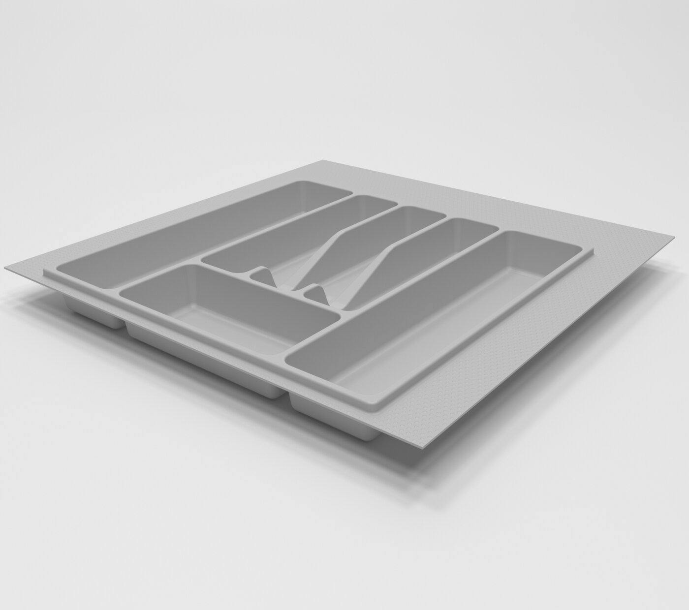 Лоток для столовых приборов органайзер для столовых приборов в ящик 500 мм светло-серый 490(390)х495х45 мм