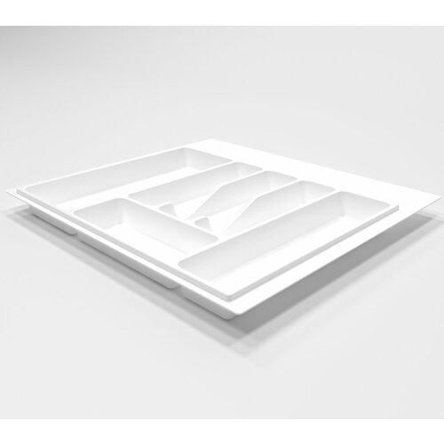 Лоток для столовых приборов, органайзер для столовых приборов в ящик 550 мм, белый, 540(490)х495х45 мм