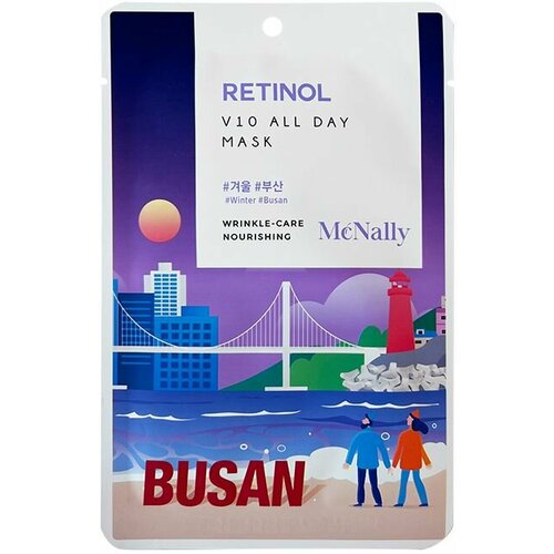 Mсnally Антивозрастная тканевая маска с ретинолом V10 All Day Mask Retinol