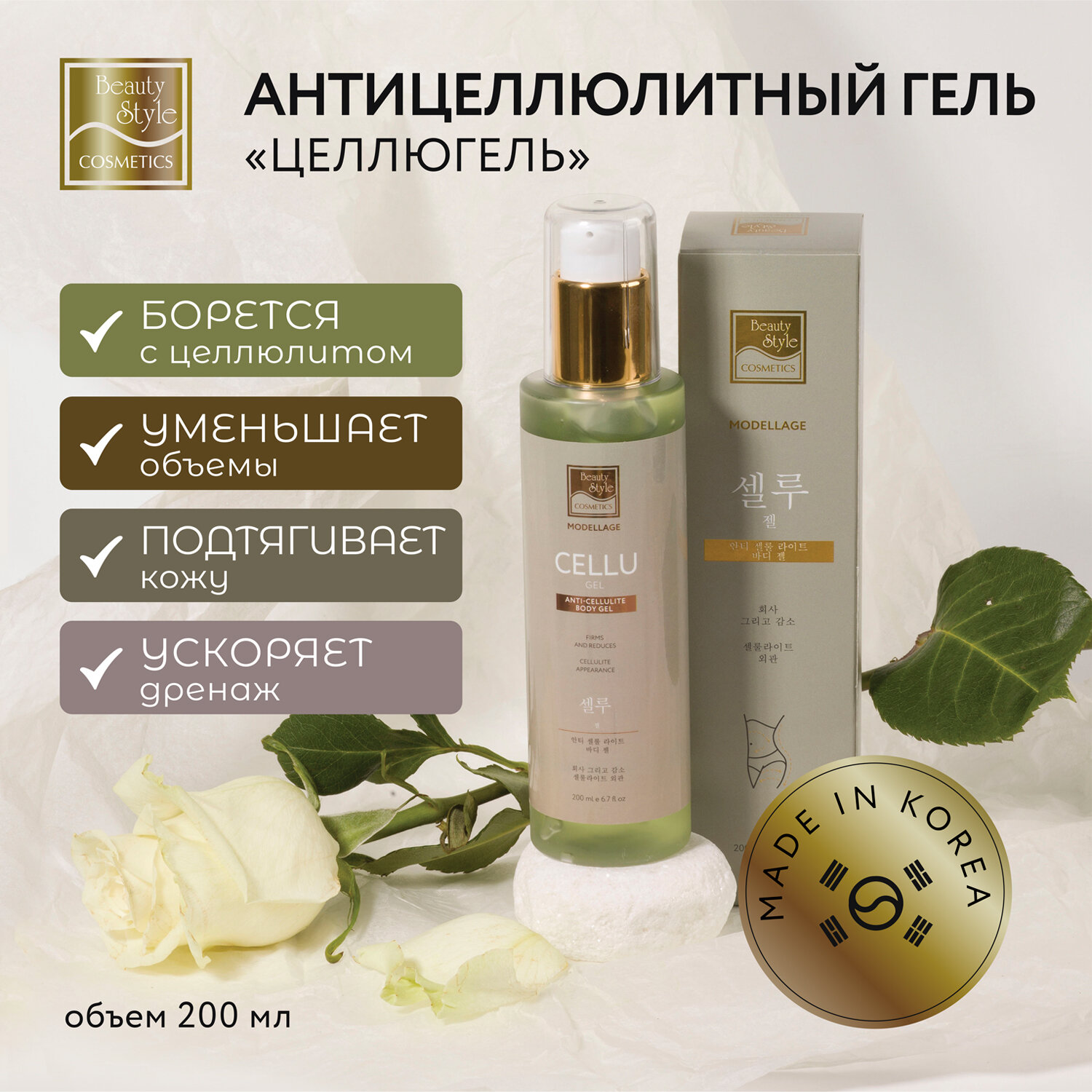 Beauty Style Гель для тела антицеллюлитный Целлюгель 200 мл (Beauty Style, ) - фото №9