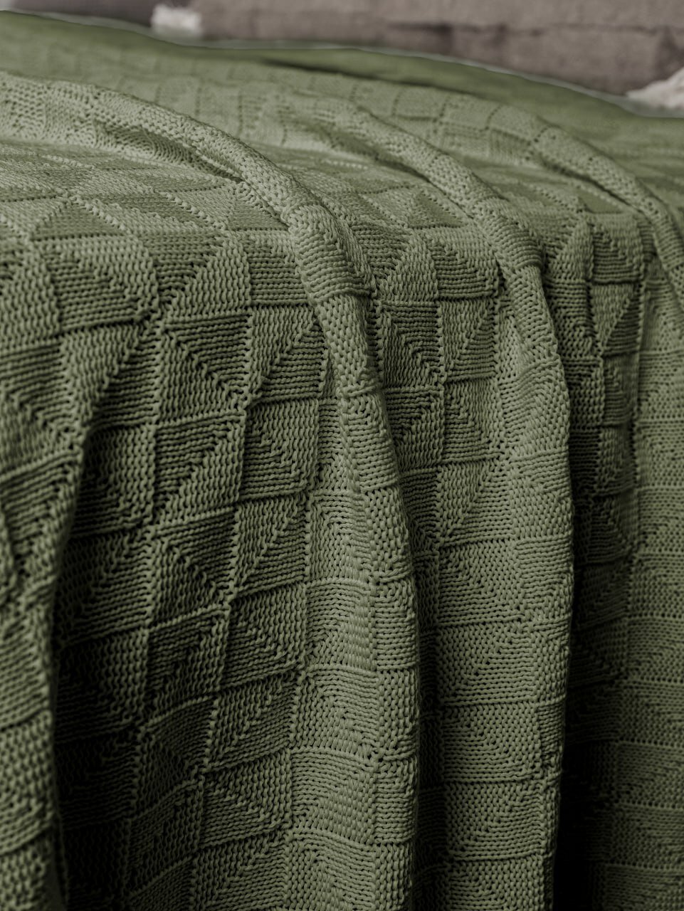 Плед 220х240 вязаный покрывало на диван кровать KING PLAID Хлопок 100% - фотография № 3