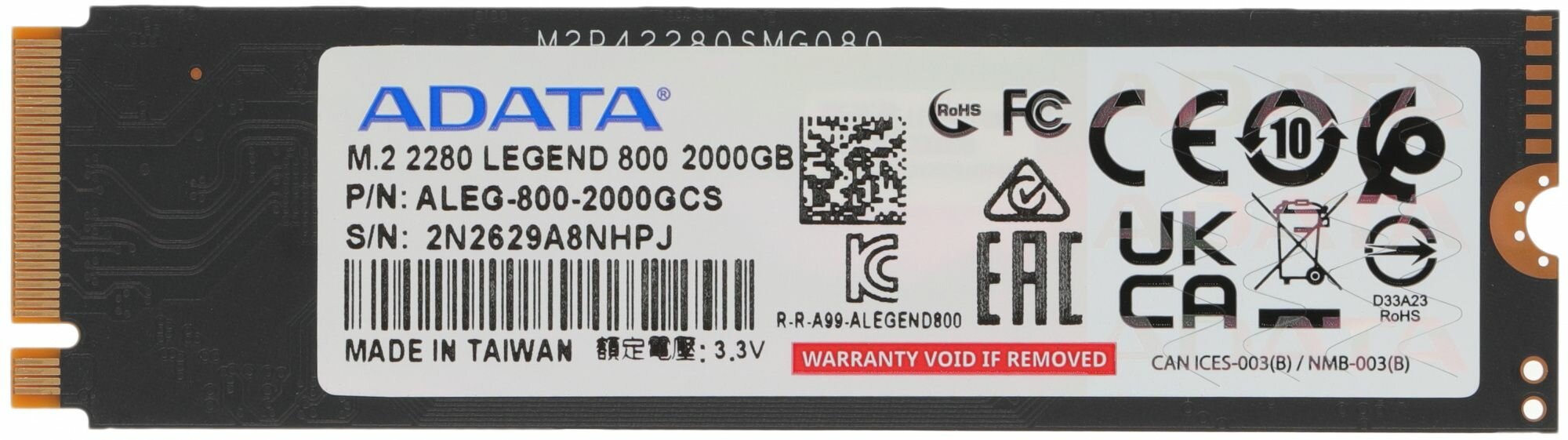 Накопитель SSD M.2 2280 2TB (ALEG-800-2000GCS) A-Data - фото №10