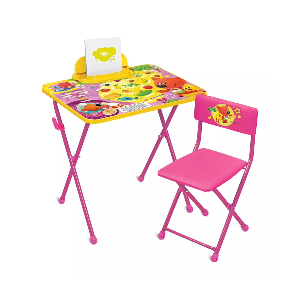 Комплект детской мебели Nika Ми-Ми-Мишки, стол + стул, розовый