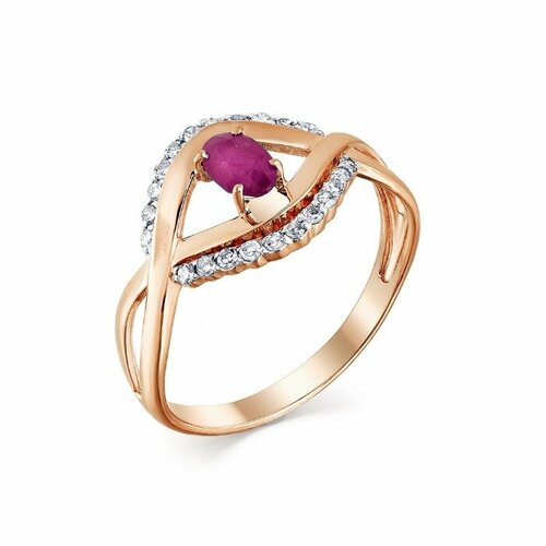 кольцо с сапфирами рубинами и бриллиантами из красного золота Кольцо Master Brilliant, красное золото, 585 проба, рубин, бриллиант, размер 17, золотистый