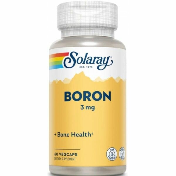 Бор (Биоцитрат бора) Solaray Boron Citrate 60 капсул / Поддерживает здоровье костей иммунную функцию / Для взрослых мужчин и женщин