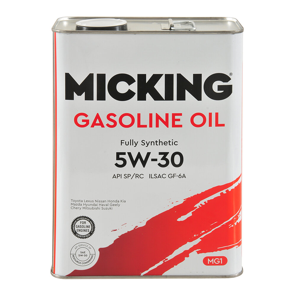 Масло моторное MICKING GASOLINE OIL MG1 5W30 GF6A синтетика 4л M2128