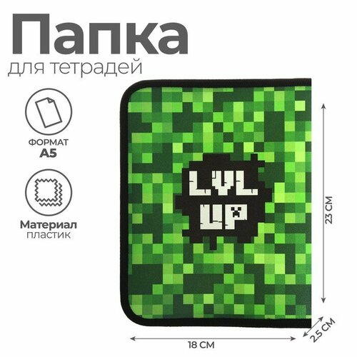 Папка для тетрадей А5, 180 х 230 х 25 мм, молния вокруг, пластиковая 0.5, ПМ-А5-04 Calligrata папка для тетрадей а5 модный кот 23 20 5см пластиковая молния