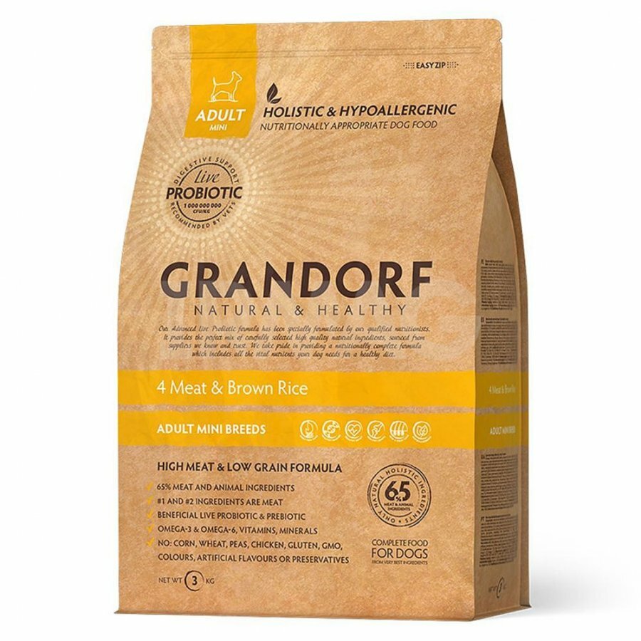 фото Grandorf 4 Meat&Rice Probiotic MINI для собак мини пород 4 мяса рис пробиотик 3кг