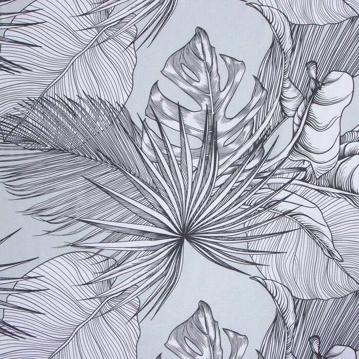 Простыня на резинке "Этель" Gray tropics, 160х200х25 см, 100% хлопок, поплин - фотография № 2