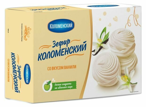Упаковка из 12 пачек Зефир Коломенский со вкусом ванили 250г