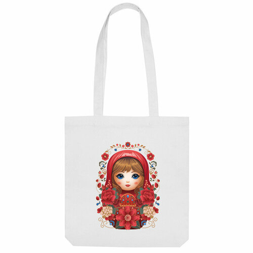 matryoshka dolls card Сумка шоппер Us Basic, белый