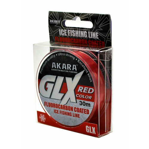 фото Леска akara glx fluo coated ice red 30м 0.16мм 2.75кг
